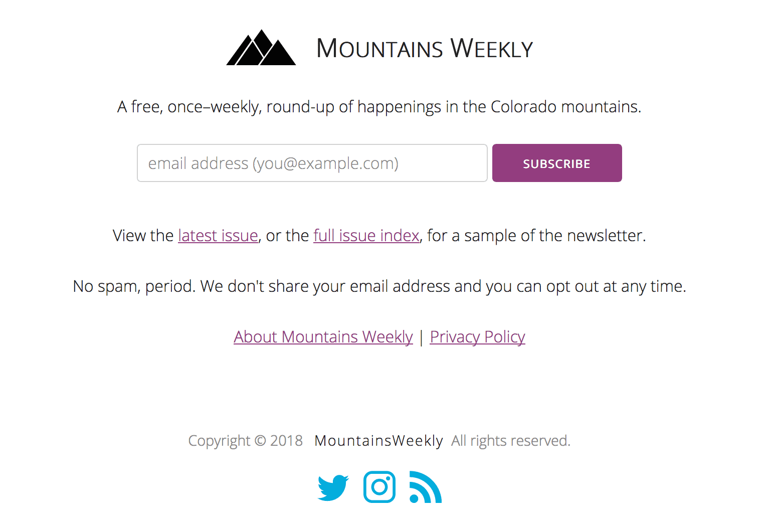 MountainsWeekly.com screenshot